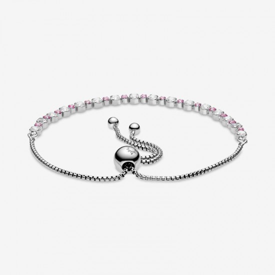 Pandora Bracelet Coulissant éclat Rose & Incolore & Pandora Bijoux Soldes