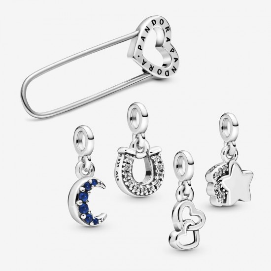 Pandora Broche et 4 mini-charms pendants & Pandora Bijoux Soldes